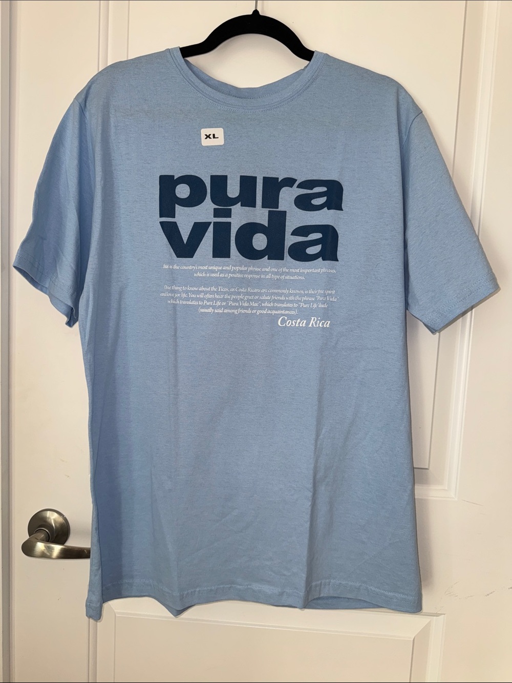 NWT Costa Rica Pura Vida blue graphic t-shirt, size XL
